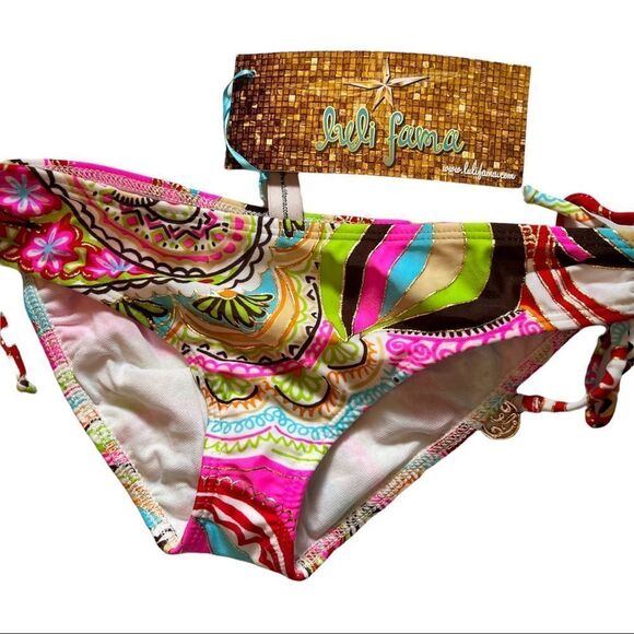 Luli Fama Pura Vida Adjustable Sides Full Bikini Bottom nwt - Picture 3 of 7